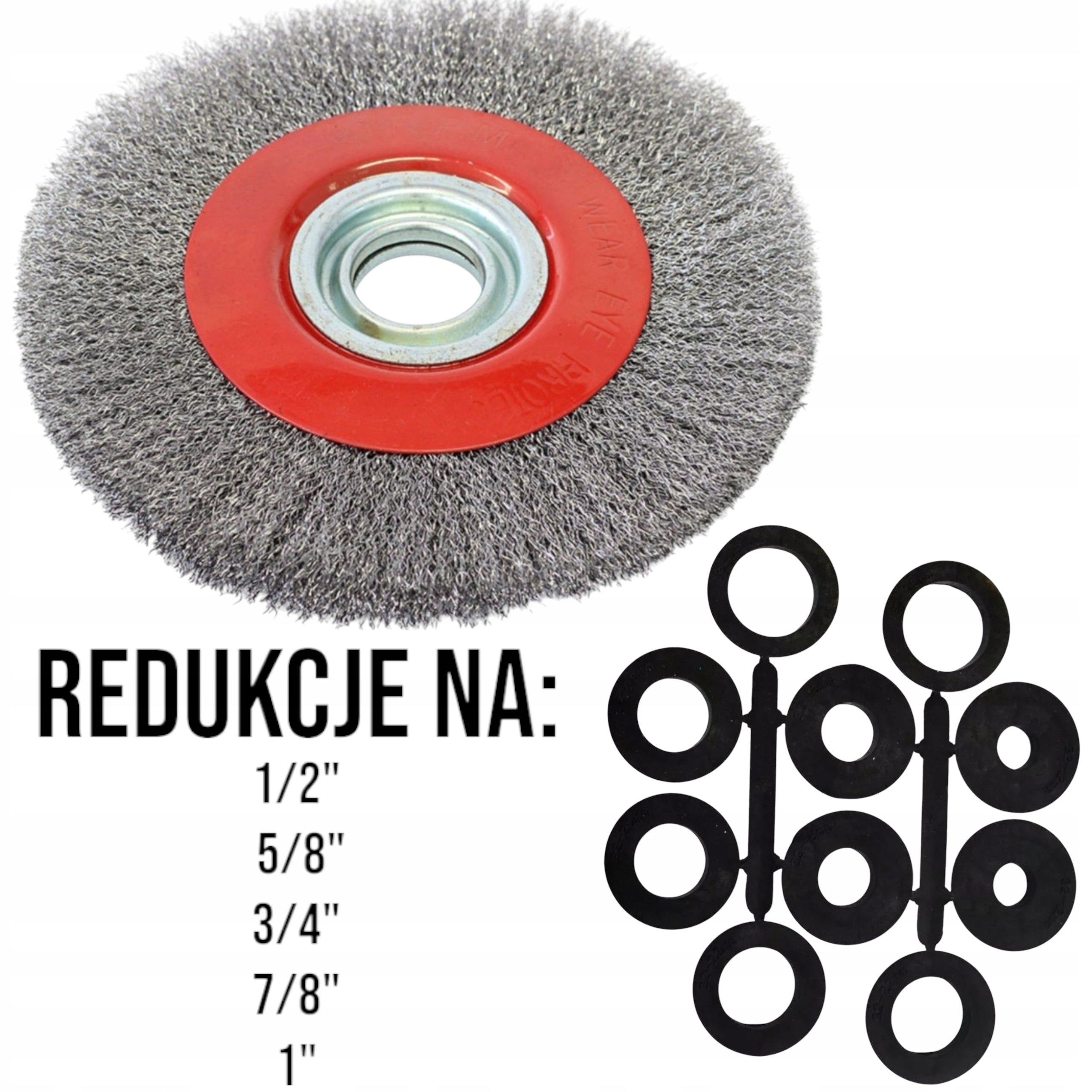 Szczotka Druciana 150mm Otw 33mm Tarczowa Do Szlifierki Stołowej z Redukcjami