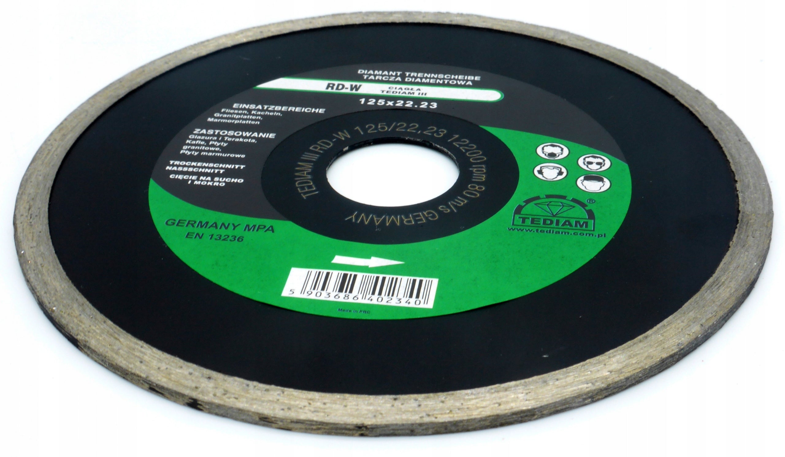 PRO TARCZA DIAMENTOWA 125x22,2mm DO CIĘCIA PŁYTEK GRESU GLAZURY TERAKOTY
