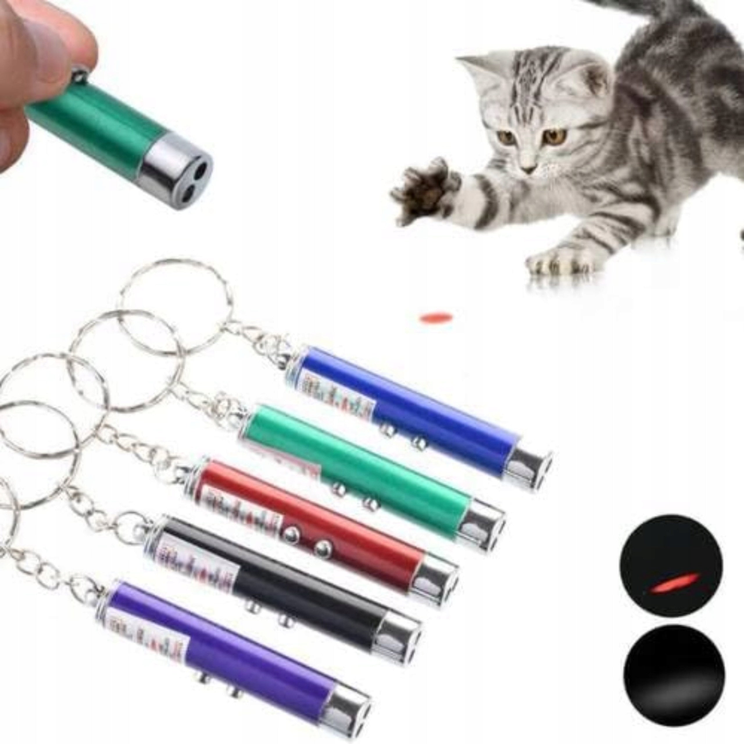 Wskaźnik laserowy Laser Pointer 4w1 Do prezentacji Zabawka dla kota Latarka