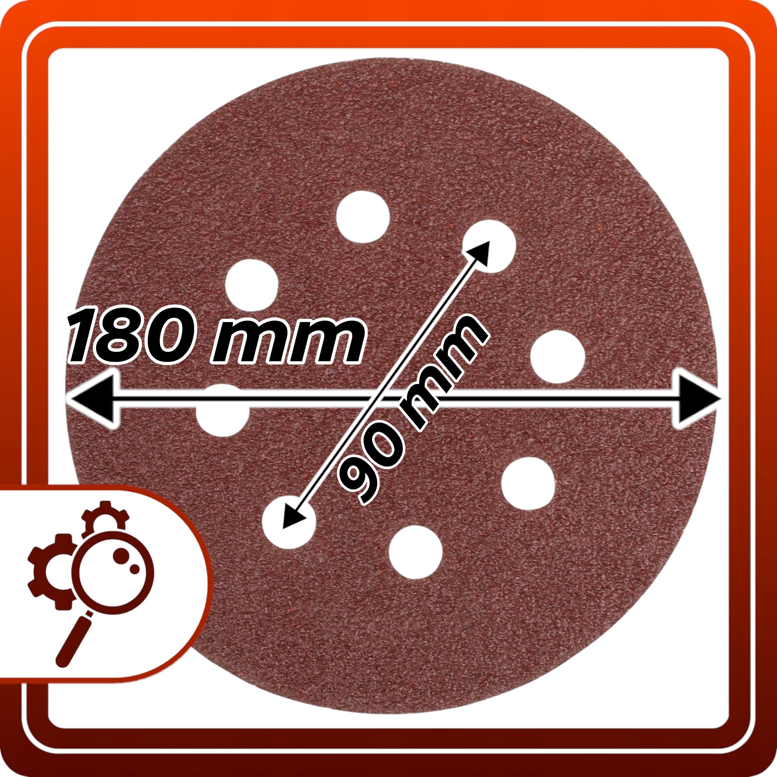 10szt Papier Ścierny 180mm P80 na Rzep Krążek Dysk do Szlifierki Zestaw