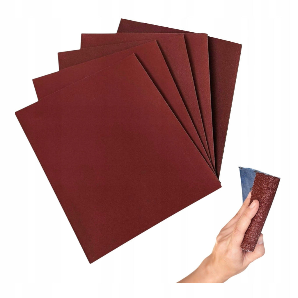 5x Papier Ścierny 230x280mm P120 Arkusz Na Płótnie Do Wygładzania