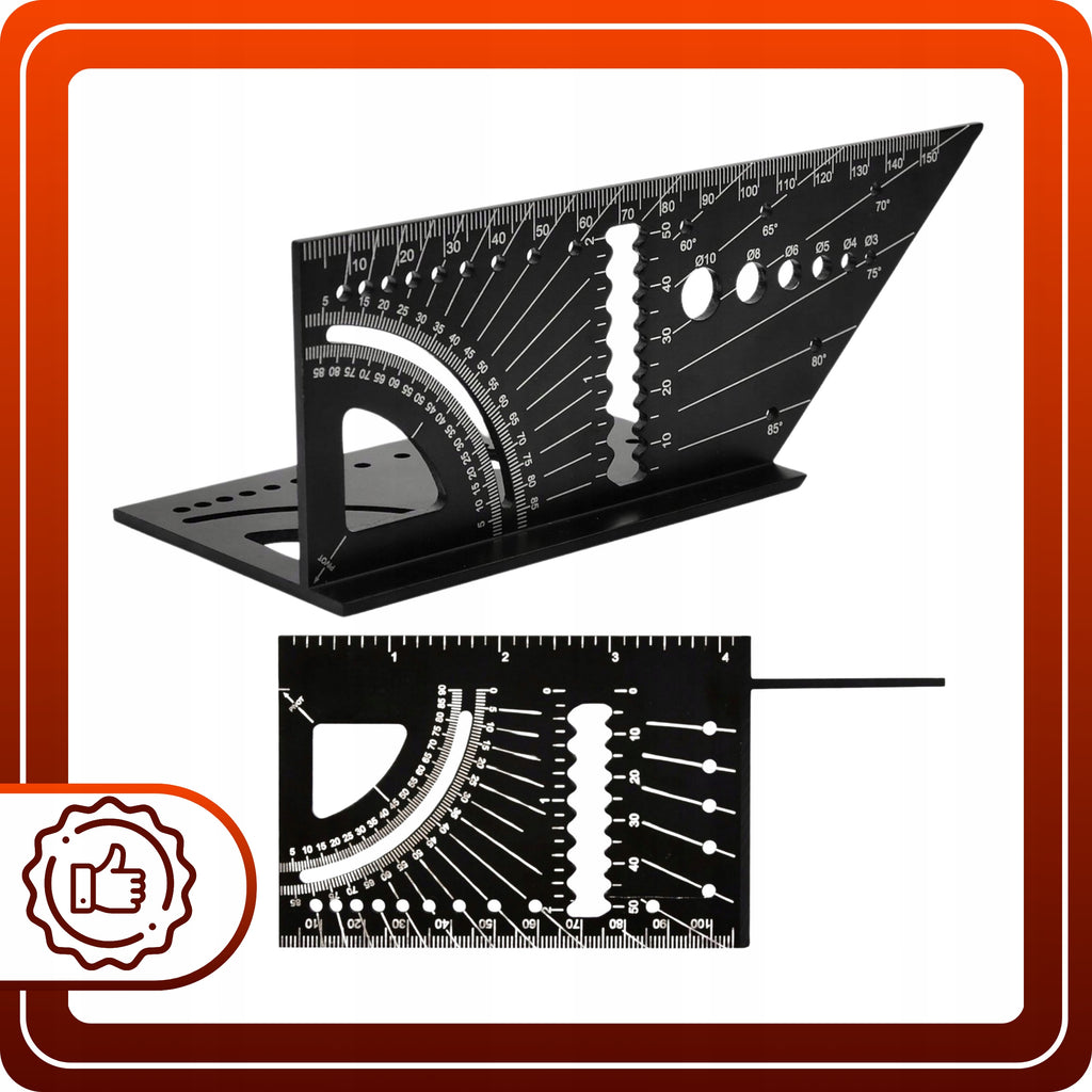 Kątownik aluminiowy stolarski 3D Szablon Uniwersalny Japoński Przymiar