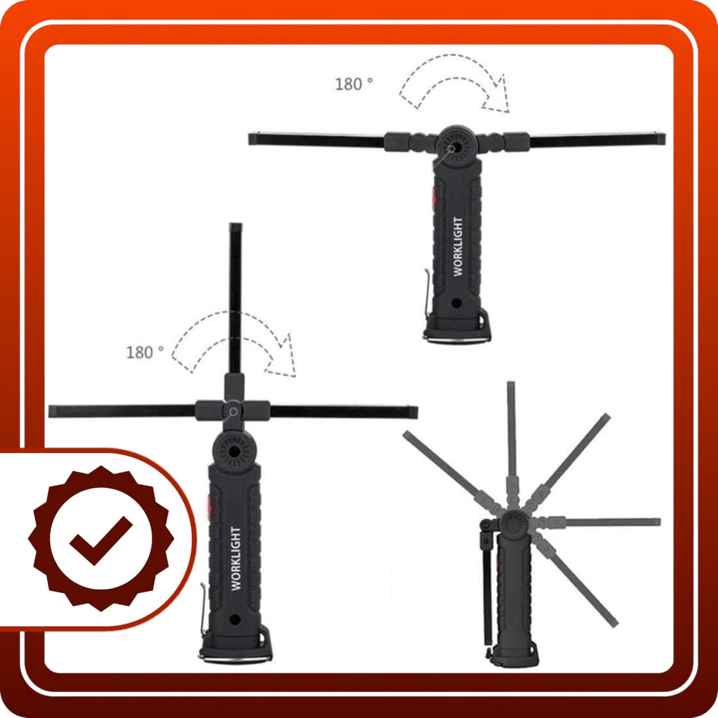Lampa warsztatowa Składana Lampka Latarka USB LED Magnes Haczyk Hak Mocna