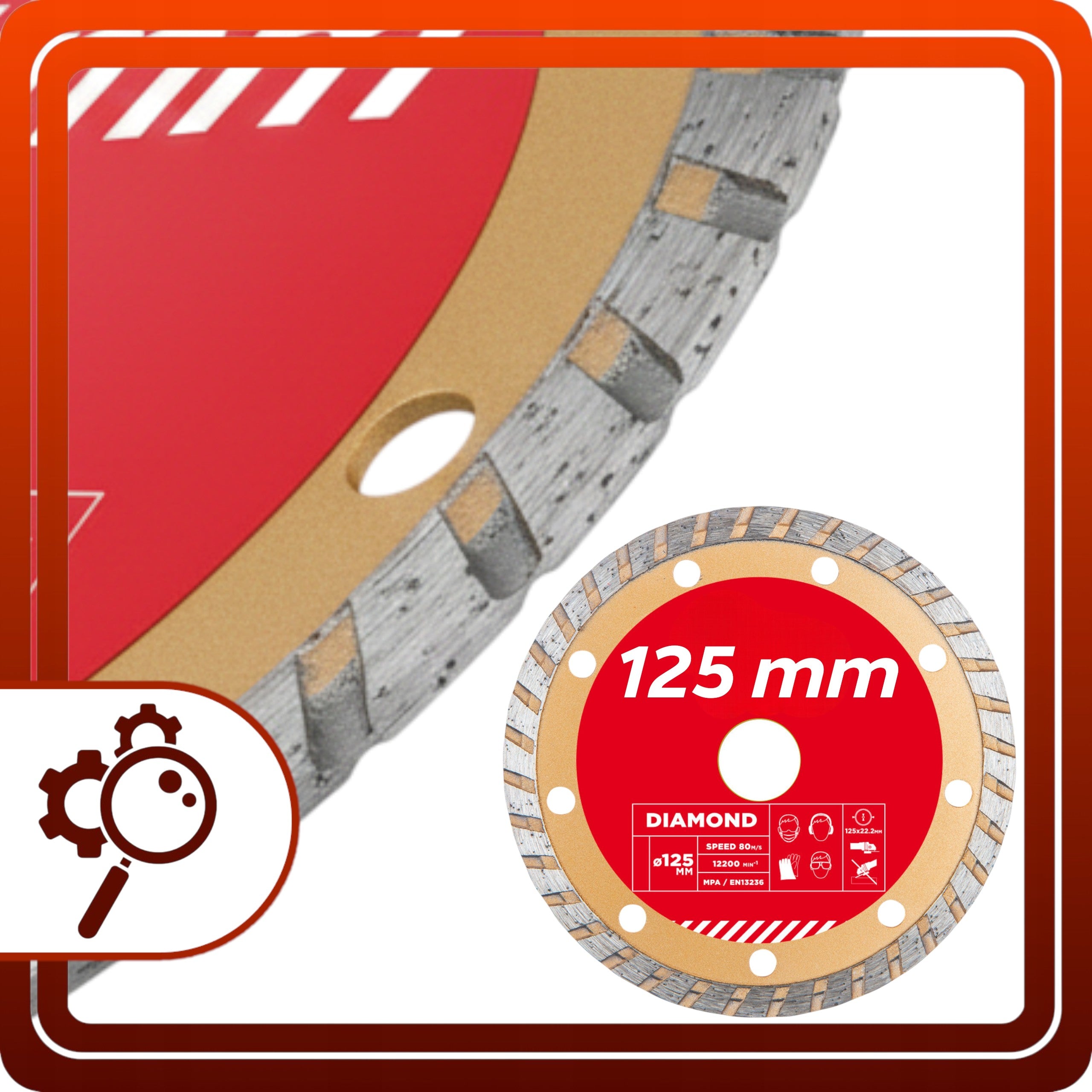 TARCZA DO BETONU 125 MM DIAMENTOWA Cięcia Kostki Cegły Na szlifierkę kątową
