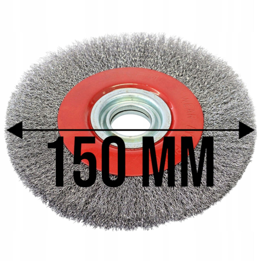 Szczotka Druciana 150mm Otw 33mm Tarczowa Do Szlifierki Stołowej z Redukcjami