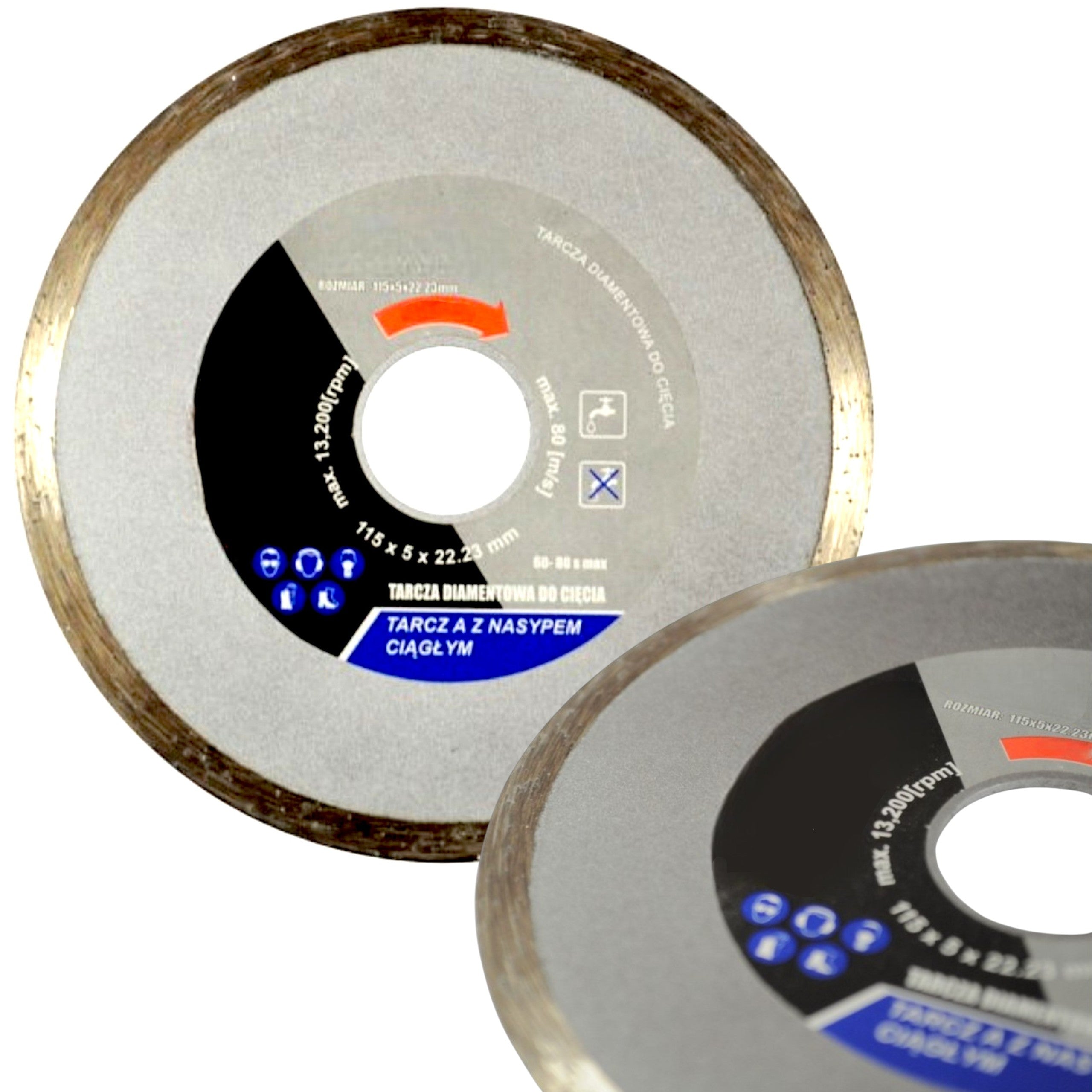 Tarcza diamentowa do betonu 115mm do cięcia płyt ceramiki Z NASYPEM CIĄGŁYM