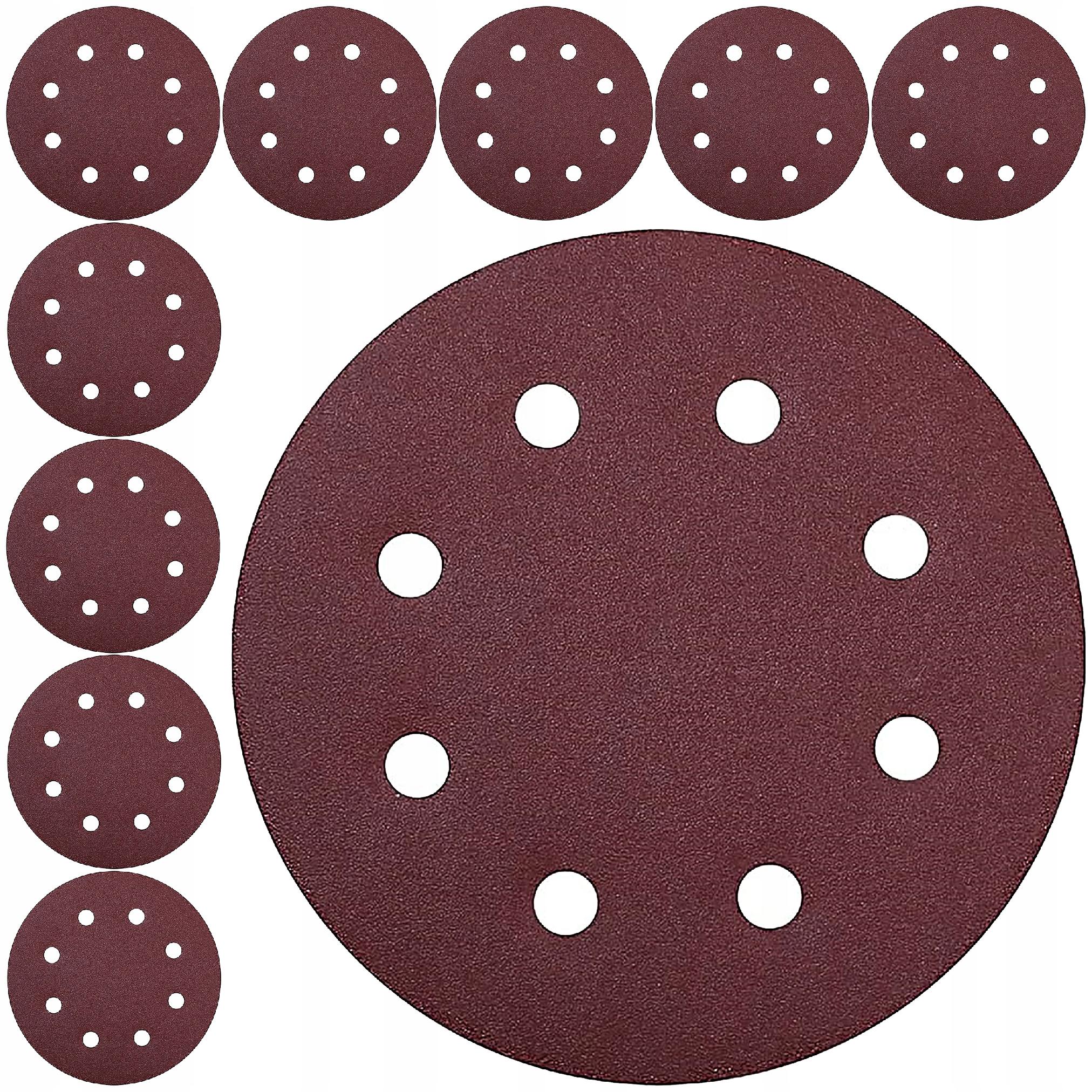 10x Papier ścierny 180mm P100 Na Rzep Krążek Dysk Do Żyrafy Szlifierki Gipsu