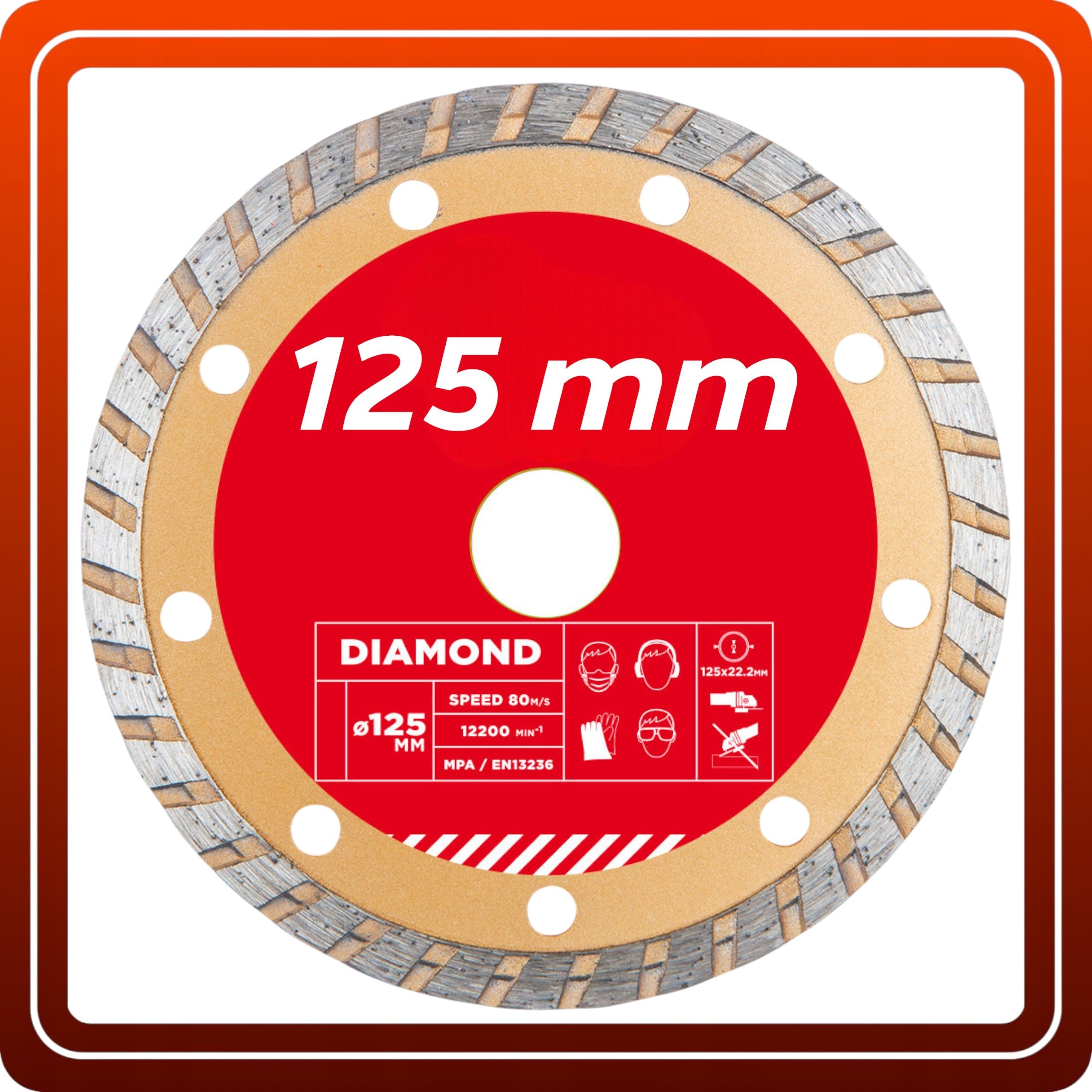 TARCZA DO BETONU 125 MM DIAMENTOWA Cięcia Kostki Cegły Na szlifierkę kątową