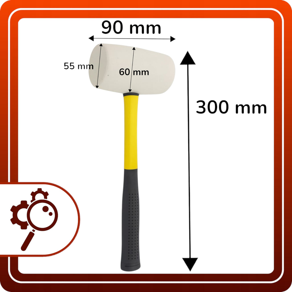 Młotek gumowy blacharski Trzonek fiberglass Biały Brukarski 60mm 600g