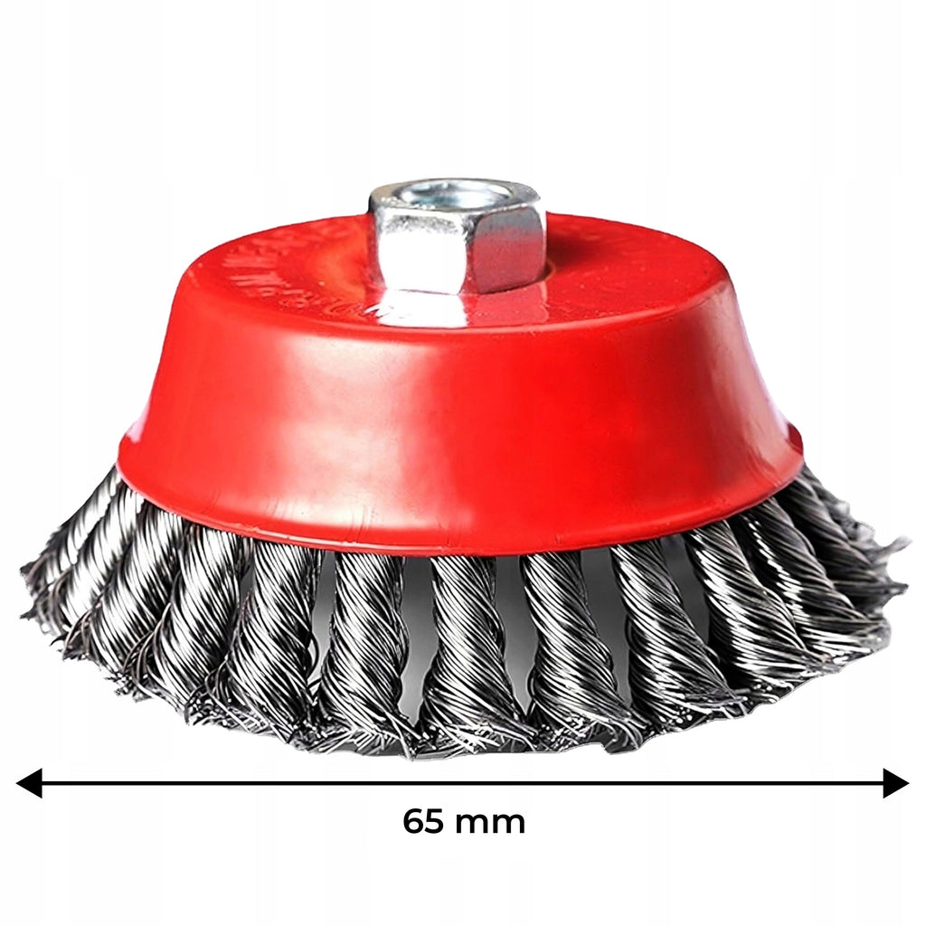 Szczotka Druciana 65mm M14 Doczołowa Pleciona Do Szlifierki