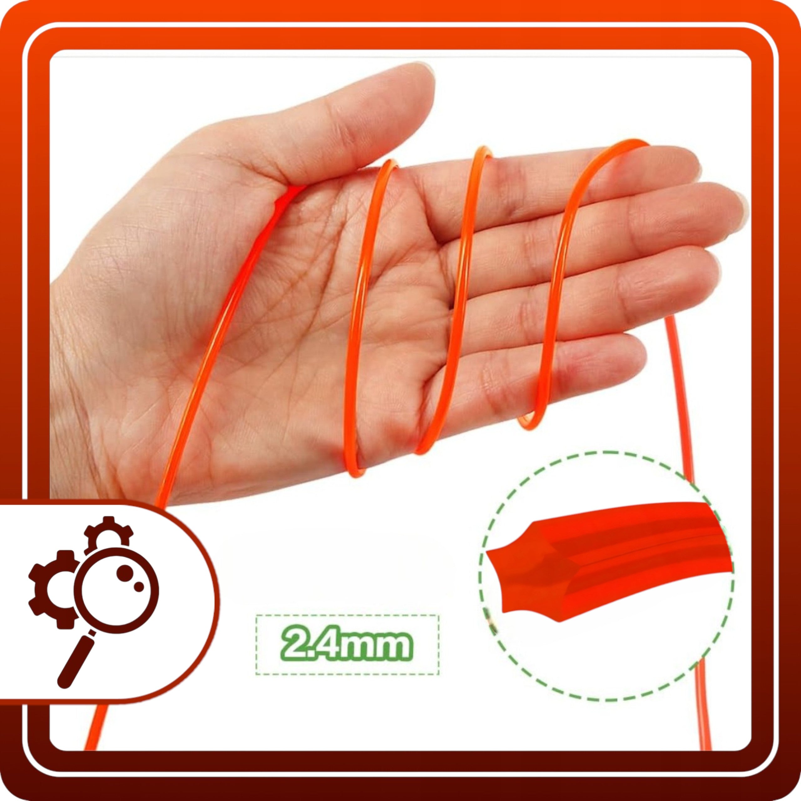 Żyłka do kosy 2,4mm 50m podkaszarki tnąca do kosiarki MOCNA Gwiazdka