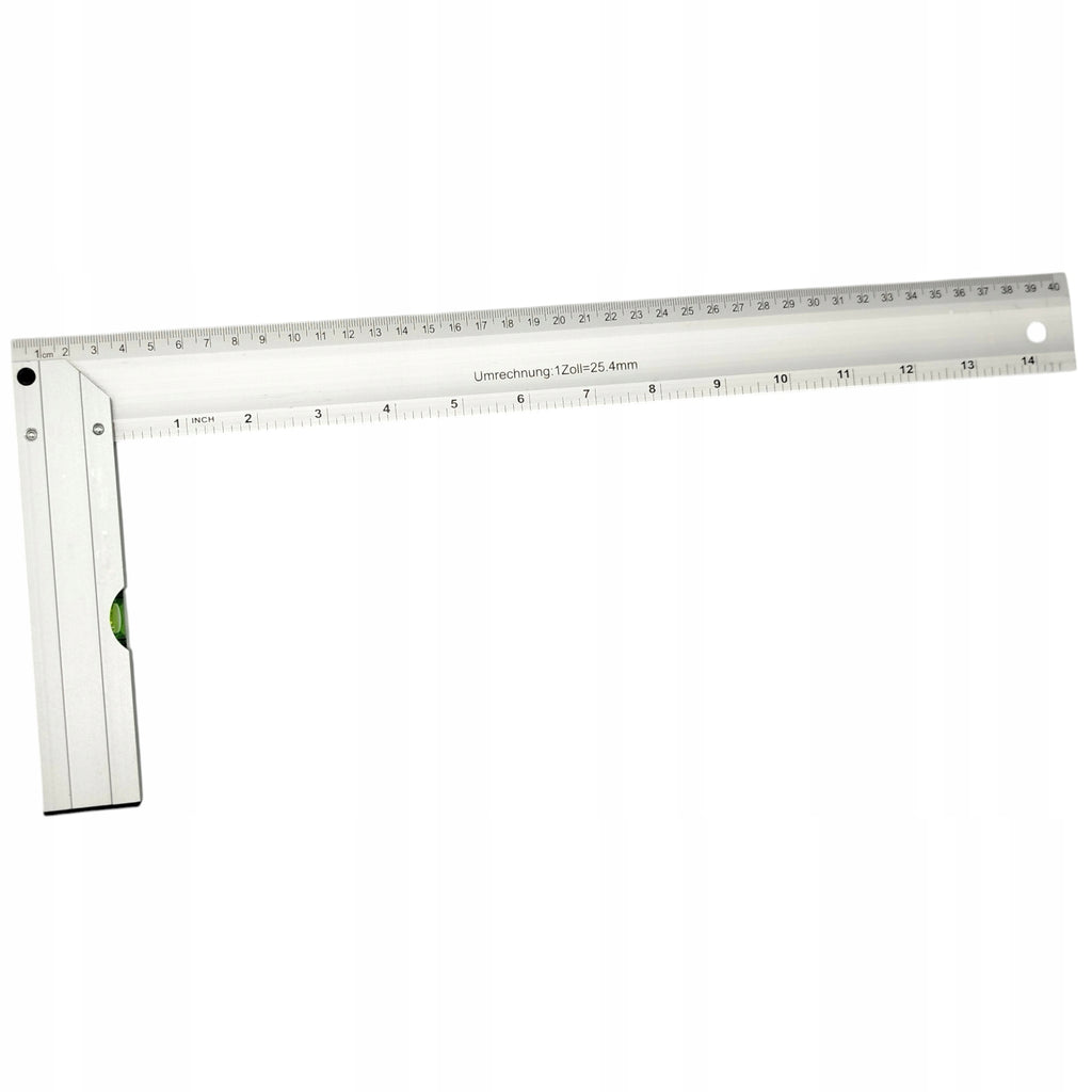 KĄTOWNIK STOLARSKI ALUMINIOWY Z POZIOMICĄ 400mm Uniwersalny