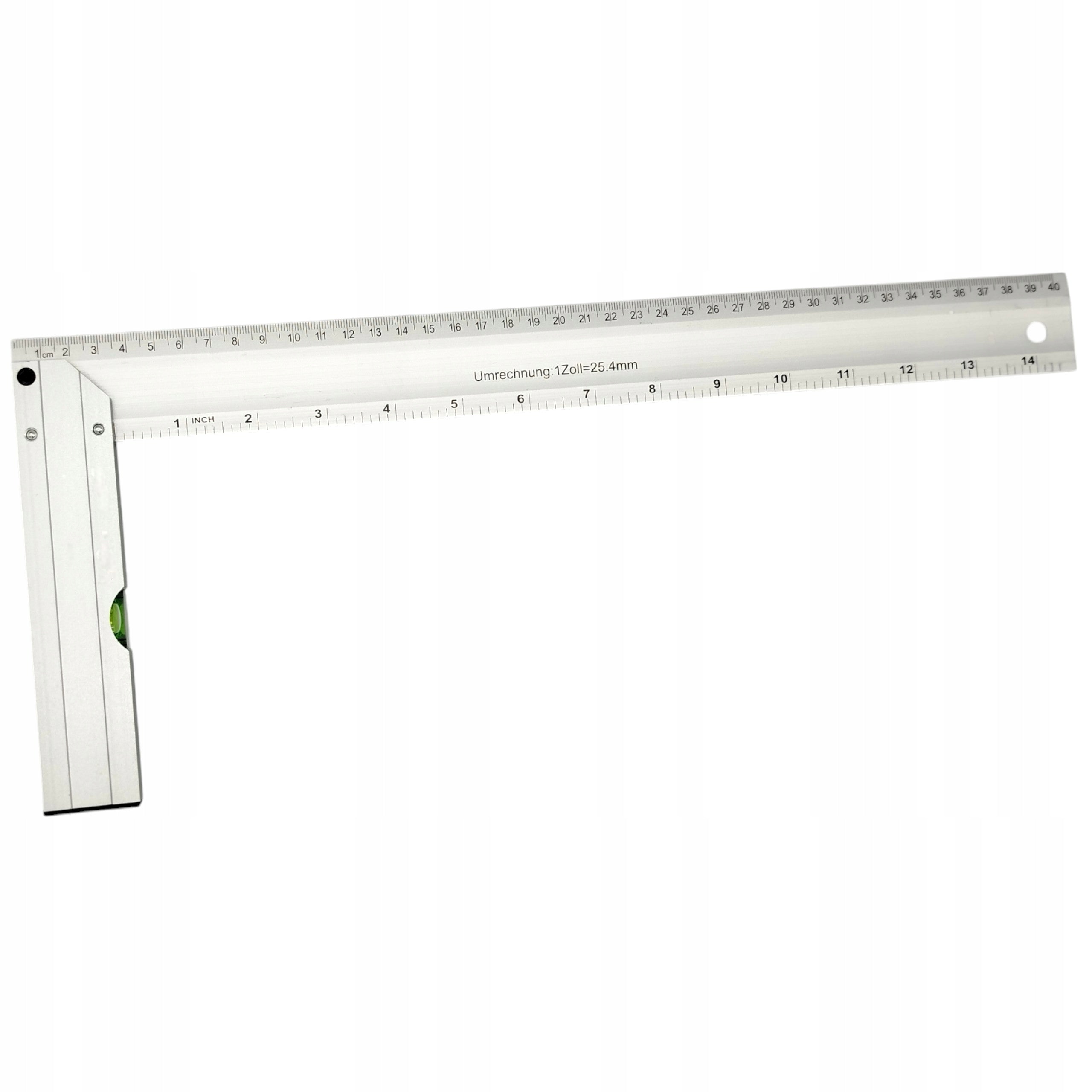 KĄTOWNIK STOLARSKI ALUMINIOWY Z POZIOMICĄ 400mm Uniwersalny