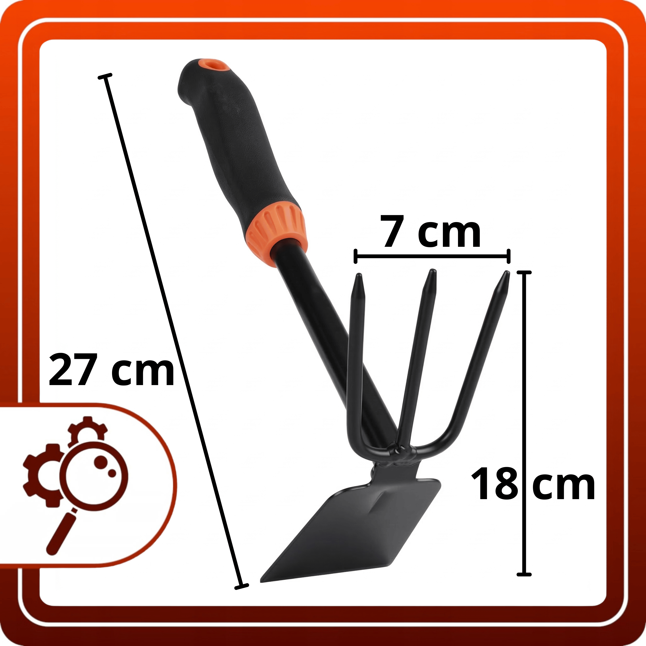Motyka Ogrodnicza 27cm Pazurki Do Kwiatów Warzyw Solidna Metalowa Czarna