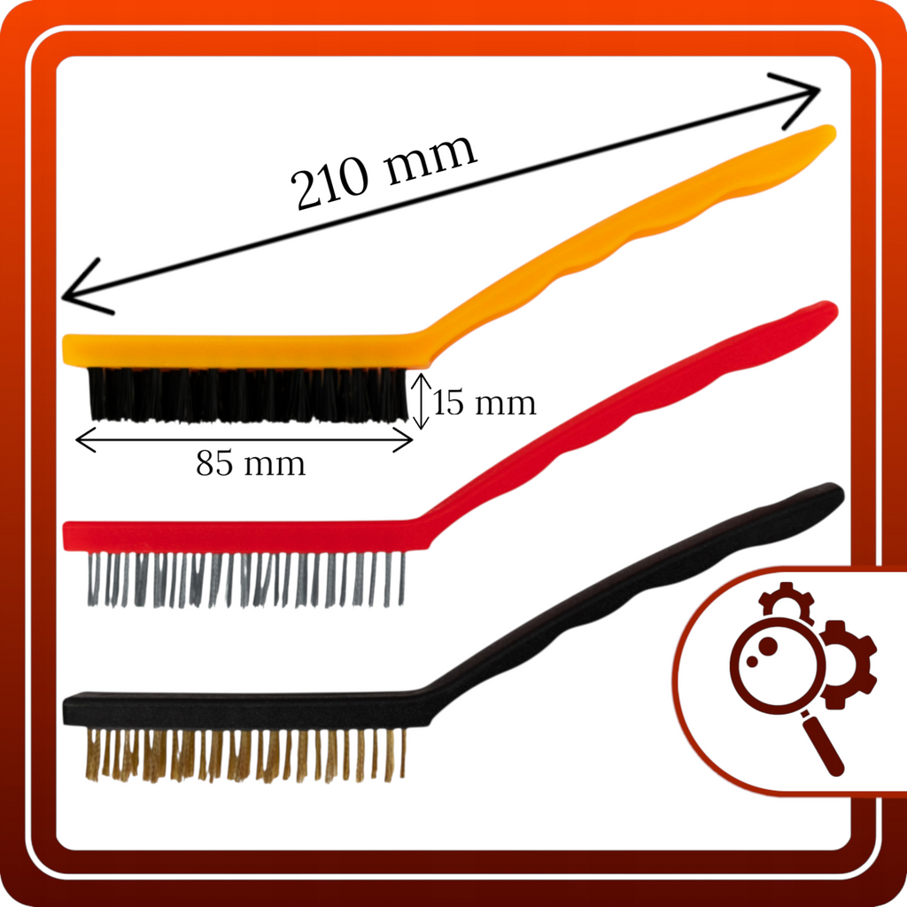 Szczotki Druciane 3 szt. 210mm Mosiądz Stal Nylon