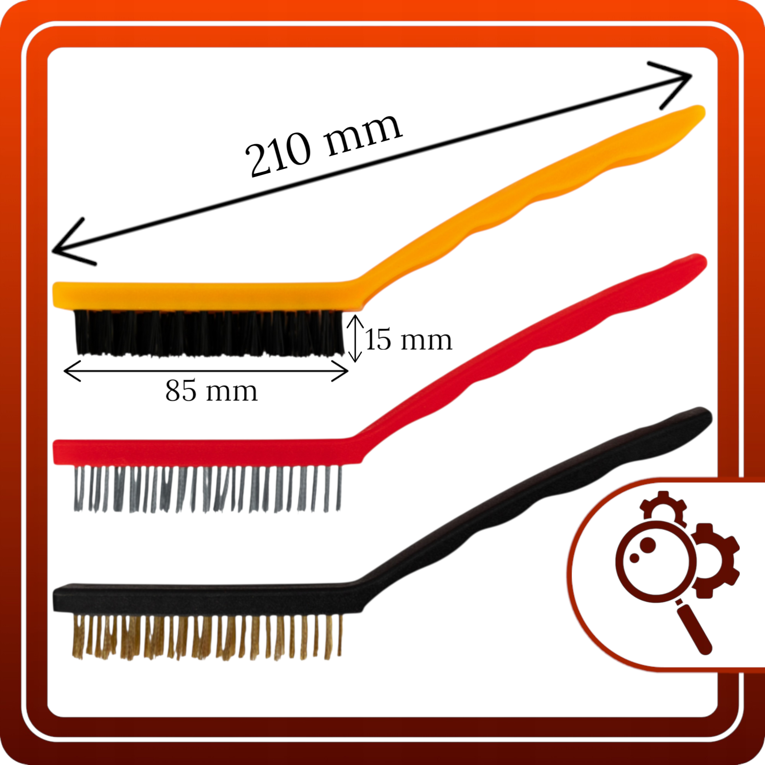Szczotki Druciane 3 szt. 210mm Mosiądz Stal Nylon