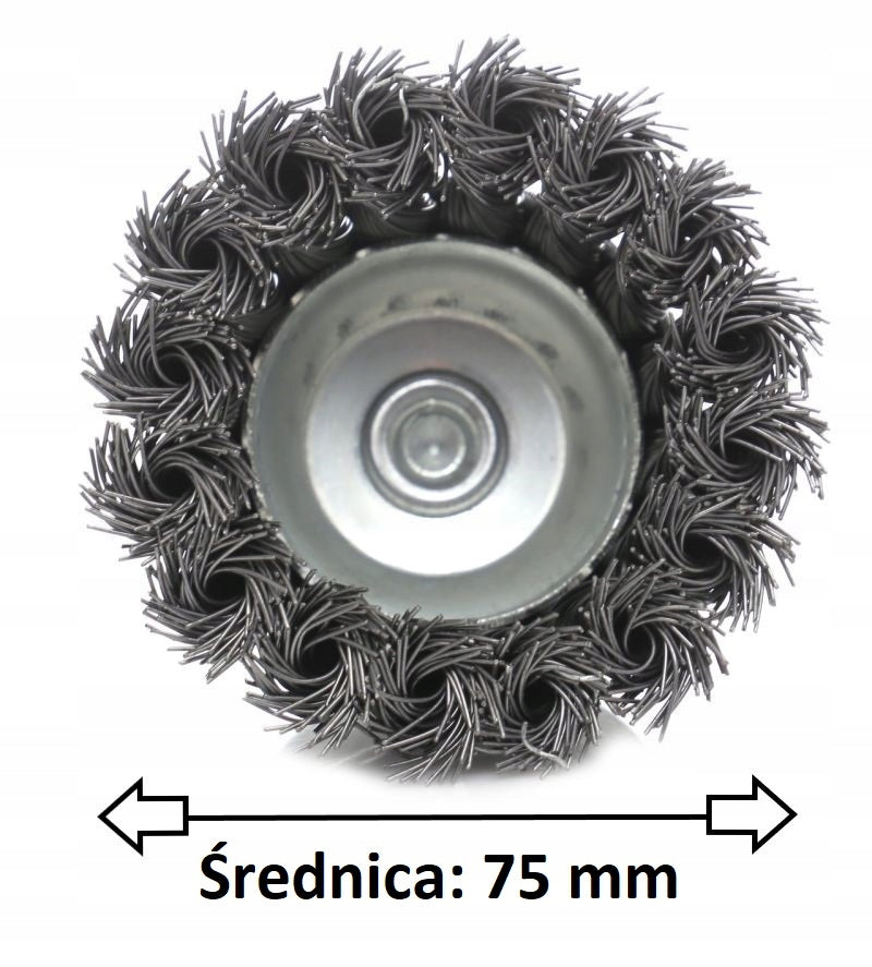 Szczotka Druciana 75mm Trzpieniowa Do Wkrętarki Wiertarki