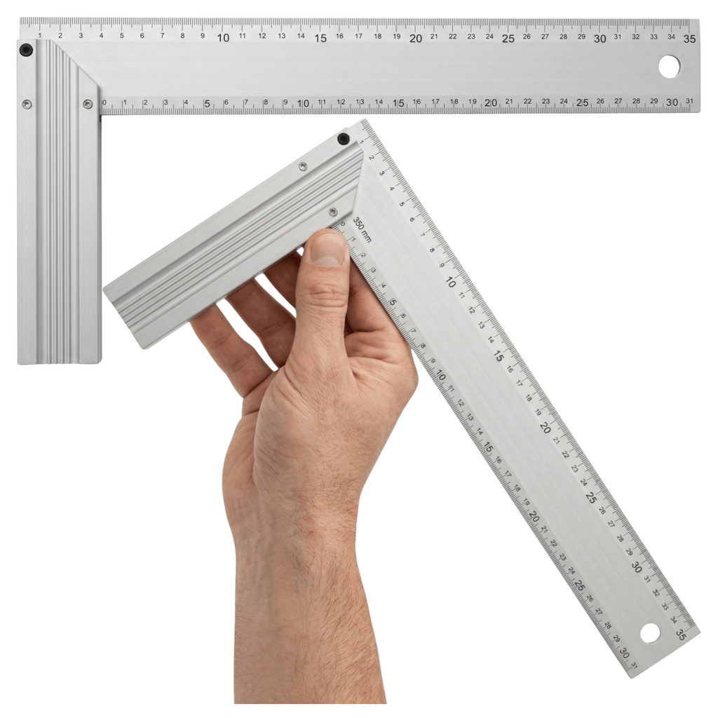 Kątownik Stolarski Aluminiowy 350mm Przymiara Kąt 90 Stopni Precyzyjny