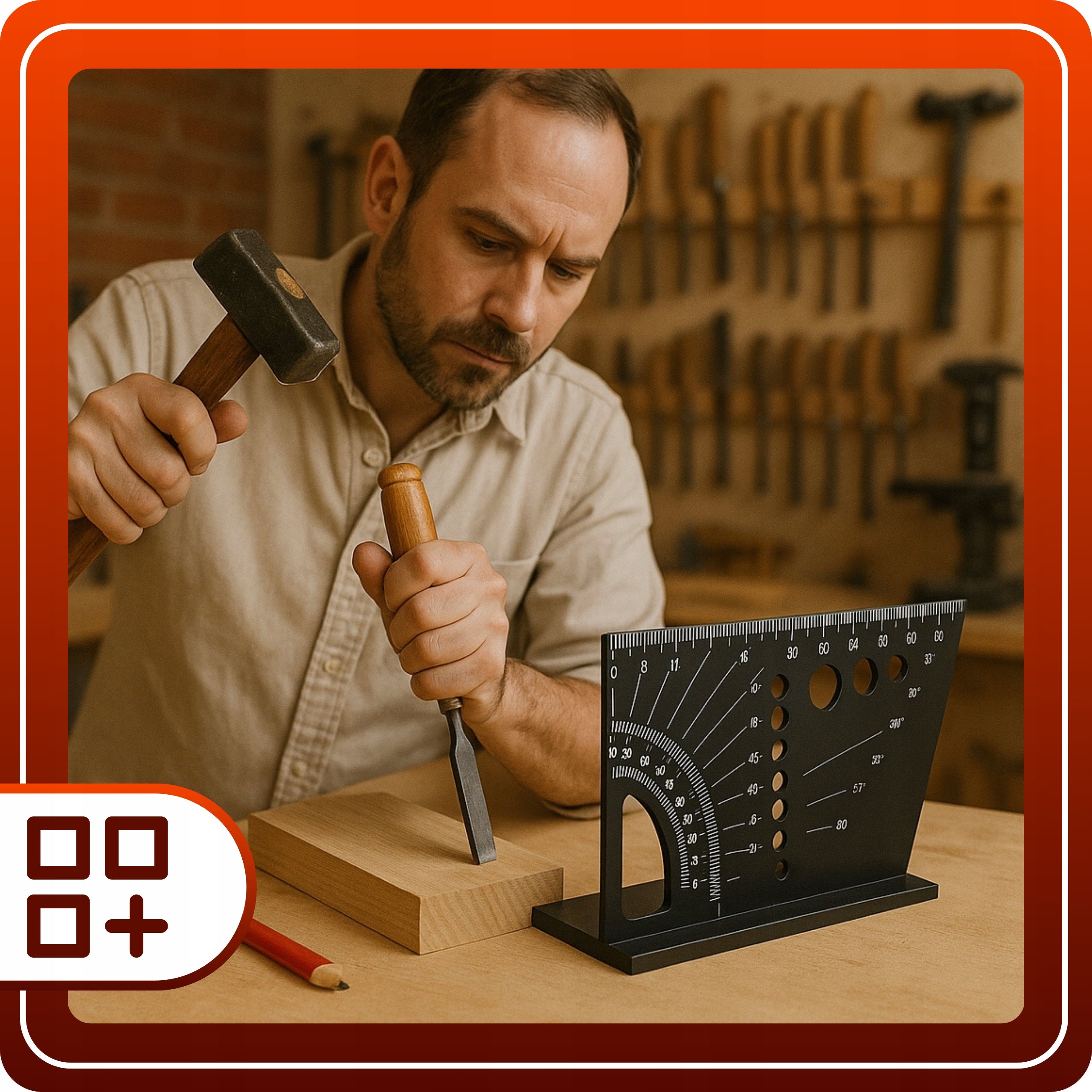 Kątownik aluminiowy stolarski 3D Szablon Uniwersalny Japoński Przymiar