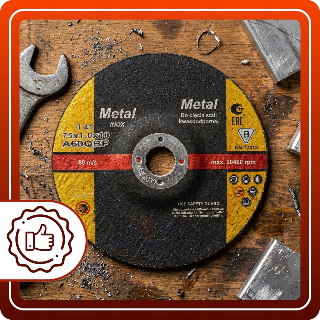 Tarcza Do Cięcia Stali 75mm 10szt Kwasoodpornej INOX Metalu Otwór 10mm