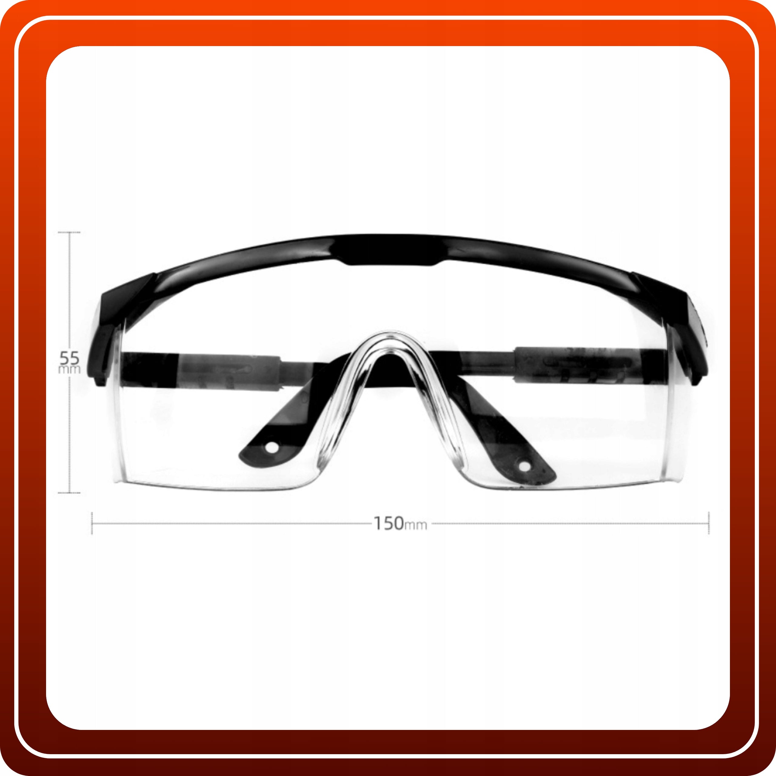 Okulary Ochronne Gogle Przeciwodpryskowe BHP Bezbarwne REGULOWANE Robocze