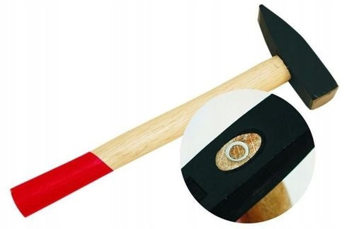 MŁOTEK ŚLUSARSKI KUTY 100g Z DREWNIANYM LAKIEROWANYM TRZONKIEM WARSZTATOWY